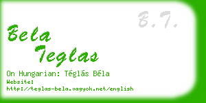 bela teglas business card